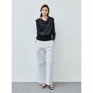 [아이잗컬렉션(피)]니트 믹스 드레이프 실키 블라우스 (CR4A0BL331)