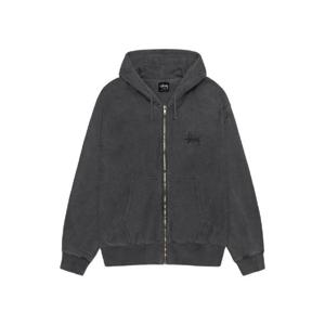 스투시 베이직 피그먼트 다이드 집 후드 블랙 1975001