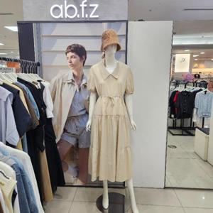 Ab.f.z DP01 퍼프볼륨소매벨티드카라윈피스 AFZ3HO04