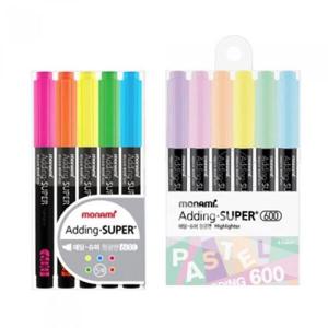 아트박스/모나미 모나미 에딩 슈퍼 형광펜 600 5색 세트