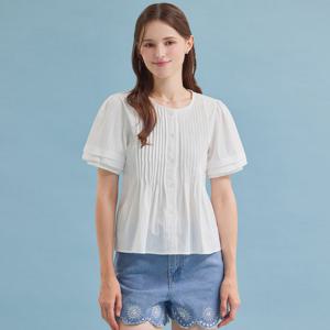 FOCUS  핀턱 포인트 퍼프 플레어 블라우스 PBBF5M1BL5871