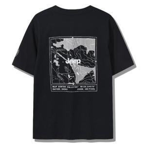 [지프키즈] 지프 지도 프린트 반팔티 KQ3TSU106 블랙
