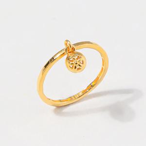 24K 순금 반지 슬림 플라워 볼 딸랑이 1.875g