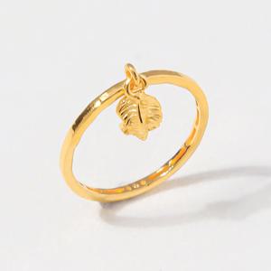 24K 순금 반지 슬림 리프 딸랑이 1.875g