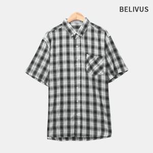 빌리버스 남자 체크 셔츠 반팔 여름 남방 BBI108
