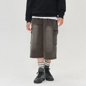 [오션스카이] 공용 버뮤다 7부 카고 데님 팬츠-EEJG2361B03