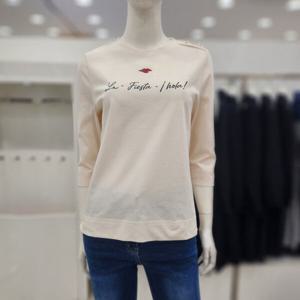 [조이너스]여성 브랜드 24신상  라운드 면혼방 칠부 티셔츠JEU4W