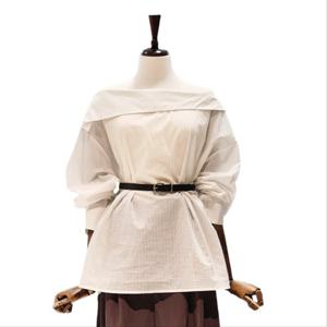 [나인스텝]스트라이프 오프숄더 남방 N25NS5306