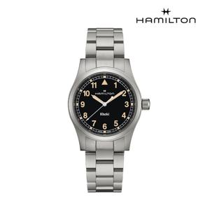 [해밀턴][공식] 해밀턴 카키필드 쿼츠 38mm 블랙 다이얼 브레이슬릿 시계 H69401131