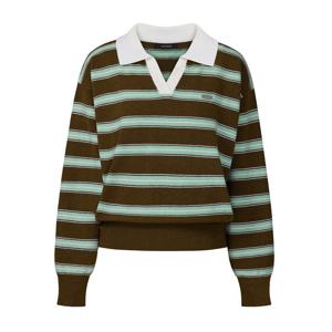 FOCUS  오픈 카라 루즈핏 줄무늬 니트 PBINF5F1KT2061