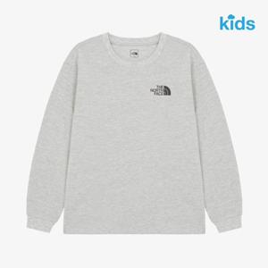 노스페이스 키즈 NT7TR50U 그레이 에센셜 긴팔 라운드 티