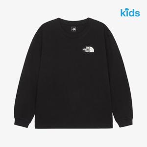 노스페이스 키즈 NT7TR50S 블랙 에센셜 긴팔 라운드 티