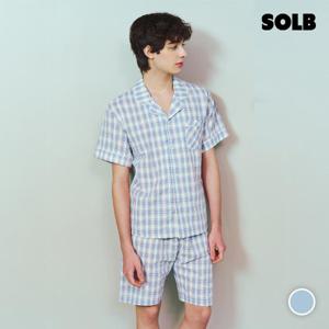 솔브 선염 시어서커 체크 남성 파자마(SPA2501M)[SPA2501M]