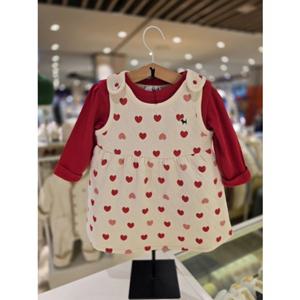 [블루독베이비] 25 FW(레드)하트 퀼팅 세트드레스(45C7067401)유아 백일 돌 선물 아가옷 등원 원피스 (45C7