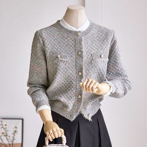 [커스텀에이블] 믹싱 보카시 골드버튼 가디건_T2509CD052C