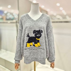 [비지트인뉴욕]퍼피 브이넥 니트 VBBLK63