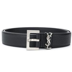 [생 로랑]634440DTI0E 1000(모노그램 그레인 가죽벨트)