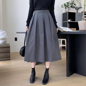 [다잇템]여성 핀턱 백밴딩 귀여운 롱스커트