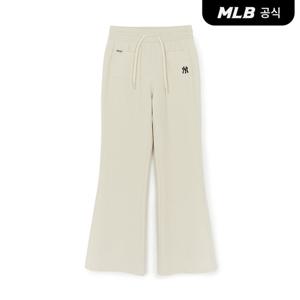 [MLB공식] 25FW 여성 베이직 스몰로고 기모 플레어 팬츠 NY (Cream) 3FPTB1256-50CRS