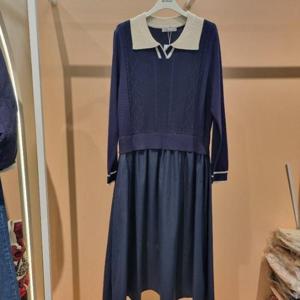 라티움 HC34 스텐카라 니트상의  상하배색니트  롱원피스 T2541op01