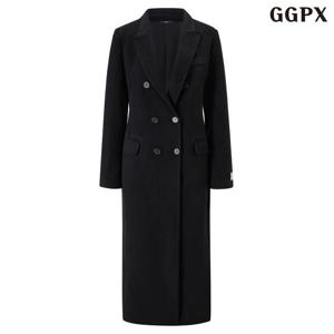 GGPX 모던 울 블렌드 카라 더블버튼 롱 코트 (GPDJH008D)