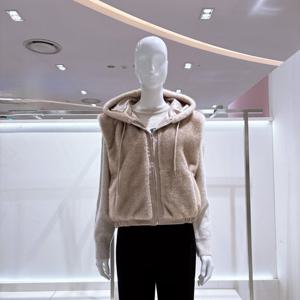 [비지트인뉴욕] 퍼 후드 집업 조끼 VBCDB60