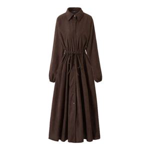 [GGPX]카라넥 허리 끈 버튼업 롱 원피스 (GPDOW003D)