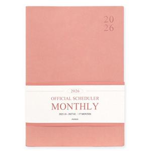스케줄러 인디고 다이어리 2026 오피셜 빅 먼슬리 날짜형 A4 월간 업무용 핑크무스