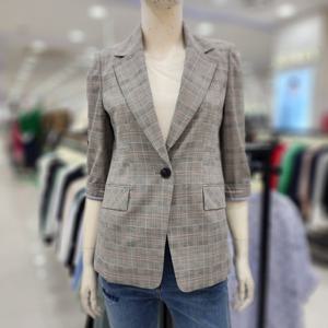 [조이너스]여성 브랜드 25신상 체크 린넨 칠부 자켓 JAFU5WJK930