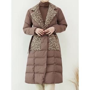 [모리스커밍홈]레오파드 카라 배색 패딩 점퍼_M2512PD603D