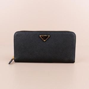 프라다 사피아노 삼각로고 여성 지퍼 장지갑 블랙 1ML506 QHH F0002