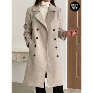 [모리스커밍홈][벨트SET]더블 카라 롱코트_M2512CT022D