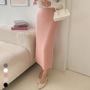 [모리스커밍홈] 밴딩 니트 골지 롱스커트_M2512SK118D