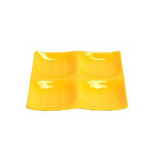 업소용 멜라민 정사절 접시(중)(노랑색)