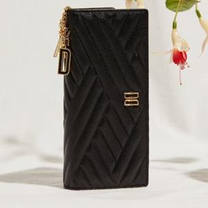 [닥스핸드백] 블랙 칼라일 엠보 가죽 골드DD 2단 장지갑DCWA6E212BK