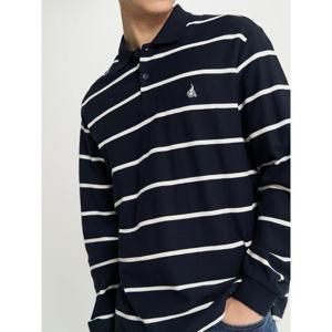 [빈폴멘] 텍스처 칼라넥 스트라이프 긴소매 티셔츠  네이비 (BC6241C55R)