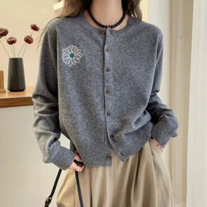 [드넬][드넬]마디자수플라워가디건DWC54283A