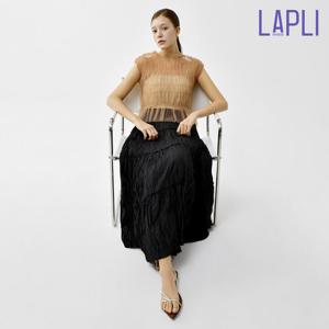 라플리 26SS 핸드크리즈 플리츠 스커트