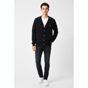 꼼데가르송 AX-N080-051 1 (P1N080 1) PLAY 플레이 스몰 레드 하트 와펜 남성 가디건