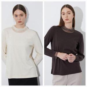 [올리비아로렌] MG01 넥 오간자 티셔츠_ VOBAL4S1111