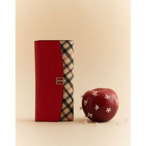 [선물포장출고] [DCWA6E401R2] [VICTORIA] 레드 체크배색 DD로고 3단 장지갑