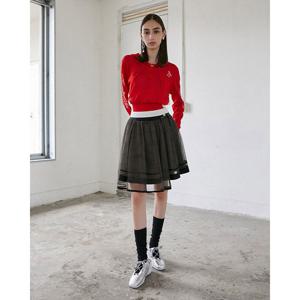 [에고이스트]메쉬 덧장 플레어 스커트(ER3WS866)