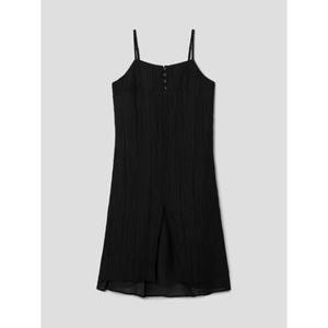 (356371CM25) [에잇세컨즈] 앞트임 레이어드 롱원피스  블랙