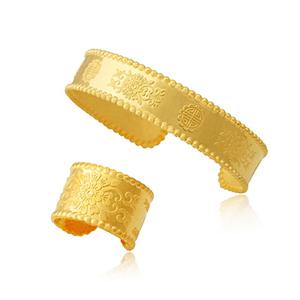 순금 돌반지 2종세트 15g 24k  [꽃]