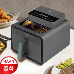 [GS특가+10% 쿠폰] 한경희 6L 대용량 에어프라이어 위에서 보는 편안함 4세대 보이는 에어뷰 에어프라이어 / 혼밥 1인 편의점