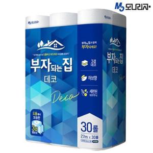 [땡큐온]부자되는집 데코 3겹 27M 30롤 x1팩 허브향