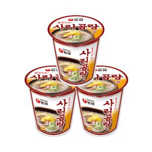 농심 사리곰탕컵 61g 3개 / 컵라면 작은컵