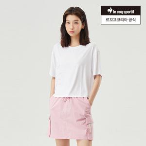 [르꼬끄공식] [70% OFF] 여성 슬럽 크롭 레터링 반팔티 (QP122ORS23)