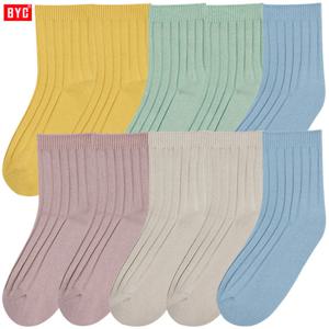 BYC아동단색골지중목양말10켤레SCS9060