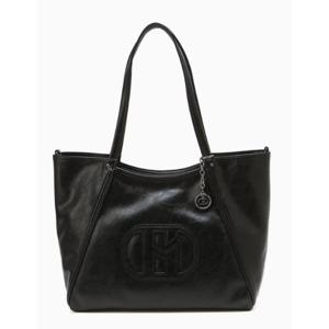 [헤지스] 시그니처 H패치 블랙 와이드 쇼퍼백 L (HIBA5E538BK)